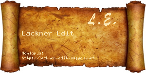 Lackner Edit névjegykártya